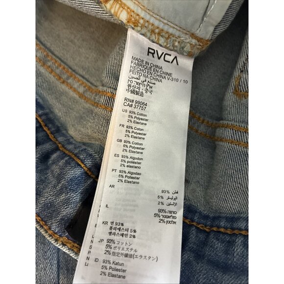 RVCA Womens Size 30 Dayley Mid Rise Skinny Jeans Blue Stretch Denim Casual - Picture 8 of 9